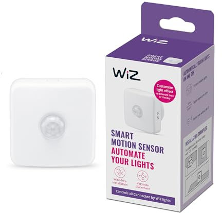 WiZ Indoor Motion Detector Wireless [White] Ultrasonic Sensor for Automatic Smart Home Lighting, Livingroom, Bedroom