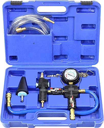 JOMAFA Herramienta de recarga del sistema de refrigeracion de vehiculos Kit comprobador de circuito de refrigeracion y vacio para purgar y llenar circuito