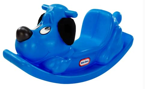 Little Tikes Caballo balancín, juego activo para niños pequeños, asas de una sola cara con agarre y sillín estable para seguridad, construcción robusta, perro, azul