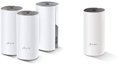 TP-Link Deco WiFi Mesh Deco E4(3-Pack) Puissant pour Toute la Maison, Couverture WiFi & Deco WiFi Mesh performant Deco M4(1-Pack), Boitier Additionnel, Couverture WiFi de 140㎡ Supplémentaires