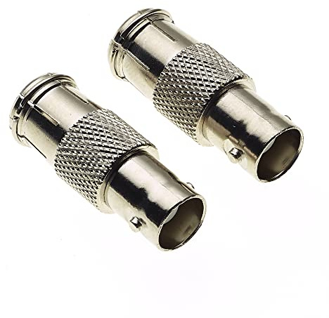 Adaptateur de prise coaxiale BNC femelle vers TV femelle, 50 ohms, boîtier en laiton nickelé - Adaptateur mâle vers femelle, adaptateur coaxial 2, adaptateur coaxial pour radios Wi-Fi - Lot de 2