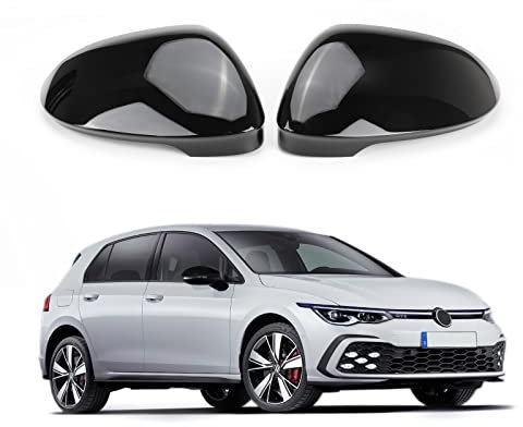 Tapas para Espejo Retrovisor de Coche 1 par, Compatible con VW Golf 8 MK8 2019-2021 (negro)