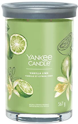 Yankee Candle Signature candela profumata | Vaniglia e lime in tumbler grande | Candele di miscela di cera di soia lunga durata | regalo perfetto per le donne