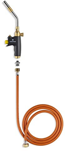 KEMPER - Chalumeau gaz professionnel + Tuyau 2m Connexion directe bouteille gaz Propane Flamme Réglable Piezo