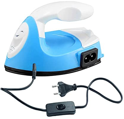 Perfeclan Mini-Bügeleisen, Mini-Heißpresse, Heimwerker, langlebig, Handarbeit, Mehrzweck, kleines Handwerkseisen, elektrisches Bügeleisen für Vinylprojekte, Blau