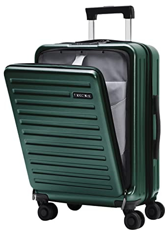 TydeCkare 20/24/28 Gepäckset, 20 Handgepäck mit Laptopfach, 24/28 Koffer | 20” 34L (55x39x20 cm), 24” 65L, 28 Zoll 101L, Leicht ABS+PC Hartschalenkoffer Gepäck, 4 Spinner-Rollen, TSA Schloss, Grün