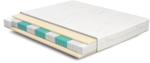 Meisterschlaf Matratze 160x200 cm - SERA H5 - Tencel - Orthopädische 7-Zonen - Höhe 22 cm - Ideal für Allergiker & Schwitzer - Tonnentaschen - Taschenfederkernmatratze 160x200