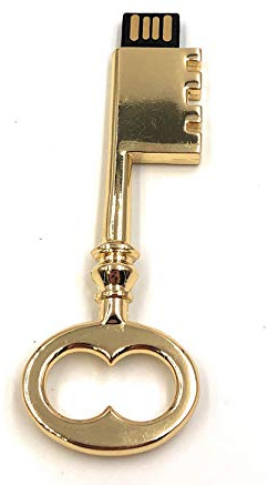 Onwomania Dietrich Golden aus Metall Schlüssel Funny USB Stick 8 GB USB 2.0 Speicherstick USB-Datenträger