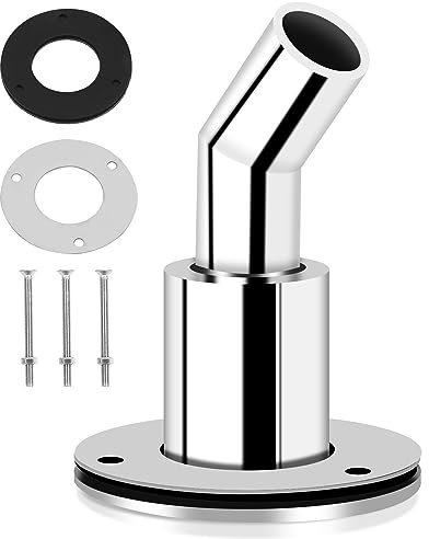 HOIIME Edelstahl 24mm Thru Hull Auspuff, Fitting 316 Edelstahl Spiegelpoliert Thru Hull Auspuffrohr Marine-Hardware-Zubehör für Diesel Heizung Marine Truck LKW Boot Auto (Gebogen)