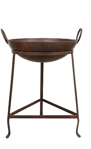 Biscottini Braciere in ferro battuto - Lavorato a mano - 59 x 54 x 80 cm