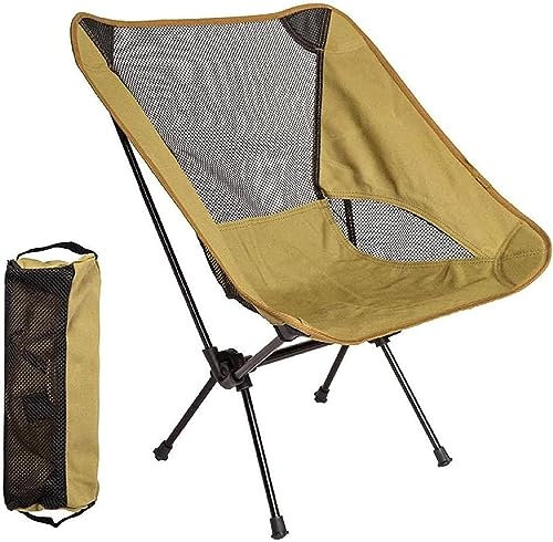 ZUMAHA Outdoor-Stuhl Kompakter und Leichter Klappstuhl, Mondstuhl mit Rahmen aus Aluminiumlegierung, Campingstuhl für draußen/Angeln/Wandern/Picknick/Rasen Dauerhaft