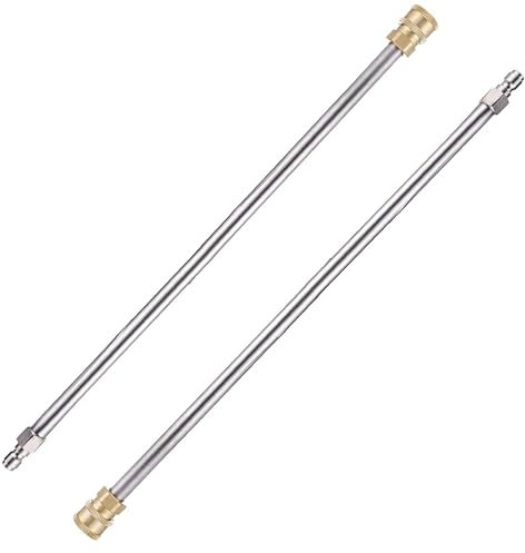 Kocusu Lot de 2 lances de nettoyeur haute pression avec raccord rapide 1/4, 4000 psi, tige d'extension de nettoyeur haute pression, lance pour nettoyeur haute pression, 33 cm