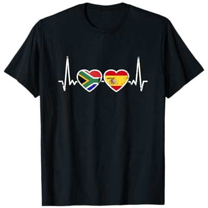 Sudáfrica España Vintage Latido Bandera Española Sudafricana Camiseta