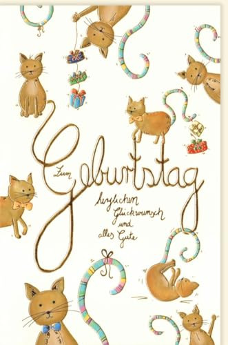 Skorpion Geburtstagskarte für Kinder - Fröhliche Katzenillustration, Bunte Glückwünsche für Partyspaß & Geschenke - mit Umschlag