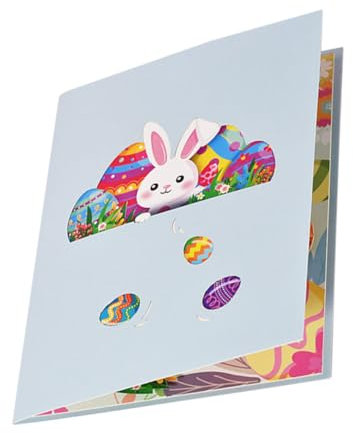 VILLCASE 1 Satz Ostergrußkarte -Popup-Karten Osterkarten Geschenkkarten einladungskarten dreidimensionale geschenkkarte ostern geschenkkarte Handschrift Eier Hase 3d