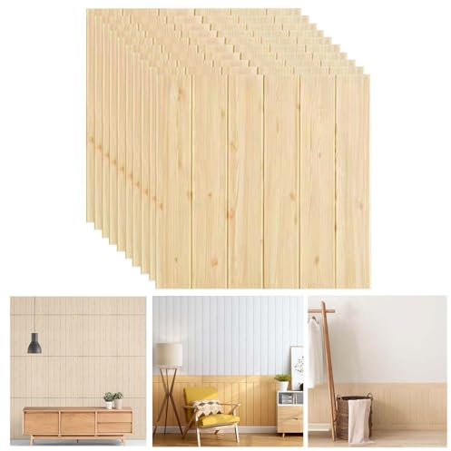 10er-Pack 3D-Wandpaneele zum Abziehen und Aufkleben,27,5 x 27,5 Zoll,Schaumstoff,Baumwolle,Holz,strukturierte Ziegelwandpaneele für Wohnzimmer,Lobby,Schlafzimmer,Hotel,Büro,TV-Hintergrund