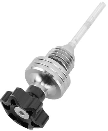 Motorrad Ölmessstab, Ölstandsanzeige Messstab Aluminiumlegierung 4,3 Zoll Motorrad Motor Öltank Ölmessstab für Chinesische ATV Go Kart Scooter Motor (Grey)