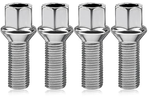 ZoeTekway Confezione da 4 bulloni per ruote,bulloni per ruote con collare sferico,sostituzione dadi per ruote,compatibile con Audi A4 A6,compatibile con VW,compatibile con Passat(M14*1.5 * 27mm)