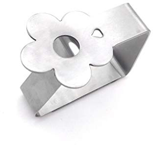 Lot de 4 pinces à nappe en acier inoxydable Motif fleur et lune