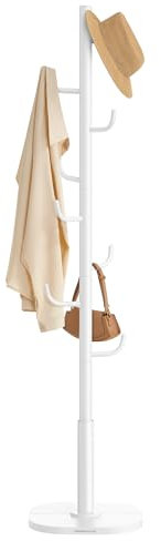 SONGMICS HOME Portemanteau en Forme de Cactus, Porte-manteau sur Pied, 8 Crochets avec Extrémités Recourbées vers le Haut, Hauteur 175,3 cm, pour Vêtements, Chapeaux, Sacs, Blanc Nuage RCR039W01