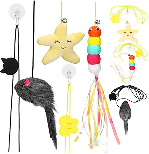 BUGUUYO 6stücke Teiliges Hängender Katzenspielzeuge Mit Schwingfunktion Interaktive Plüschspielzeuge Für Katzen Für Indoor-Spiel Und