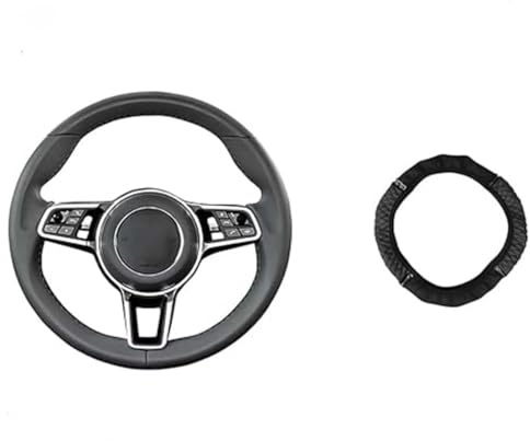 antiscivolo in stile sportivo unisex in pelle Buona traspirabilità in poliuretano traspirante coprivolante Nero,Coprivolante Auto Universale,Antiscivolo Fondo Piatto Copertura Volante Auto