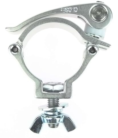 1 x Eurolite TPC-10QC silber Schnellspann Half Coupler 30 mm breit Schelle Trussaufnehmer für 50 mm Rohr I Maximallast WLL 100 kg TÜV