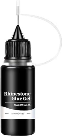Nageljuwelenkleber - 10 ml schneller Trocknungskleber für Nagelschützen und Strasssteine ​​| Starker Bond -Maniküre -Kleber für Nagelkunstdesign, Dekoration, professionelle und häusliche Gebrauch