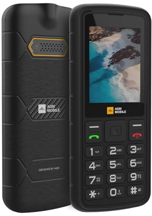 AGM M9 Rugged Basic Cell Phone, 2G Feature Phone, Simple Mobile Phones, IP68/IP69K Waterproof, 1.8M Drop-Proof, Large Buttons, Large Font, Speed Dialing, 3 Card Slots, FM Radio, Torch, 1000mAh Battery