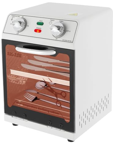 Heißluftsterilisator, Hochtemperatur Sterilisator 600W 220℃ Trockene Hitze Sterilisator mit einstellbarem Timer für Nagelwerkzeuge Kosmetikwerkzeuge Fußpflege Schönheitssalon, Weiß