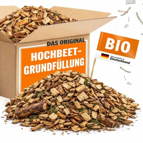 Hochbeet Grundfüllung Bio 110 Liter (2X 55L) torffrei – Strukturmaterial für optimale Drainage – Unterbau & Basisfüllung für Hochbeete – nachhaltiges Füllmaterial für gesundes Pflanzenwachstum