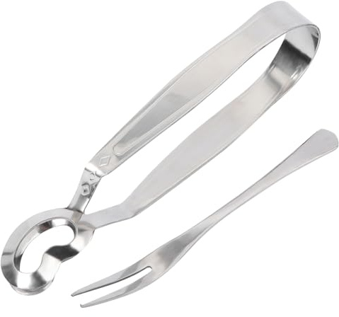 TOYZFRIENDY 2 pièces Pince Escargot Acier Inoxydable avec Fourchette à Dents Ustensiles Compacts et Empilables pour Maison et Restaurant Accessoires de Table pour Fruits de Mer et Cuisine
