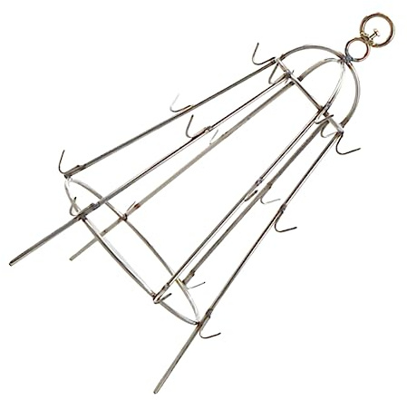 TOBBOMEY Barbecue INOX Rack Suspendu Acier Inoxydable pour Grillades Extérieures Étagère Pratique et Facile à Nettoyer Camping et Pique