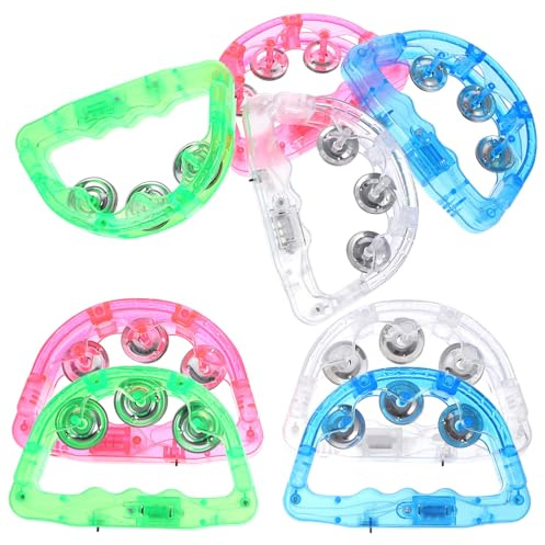 WHAMVOX Leuchtende Handglocken mit Rhythmischem Klang 8 Stück aus Kunststoff Partyzubehör Tragbar und Blinkend Zufällige Farbe für Karneval und Party