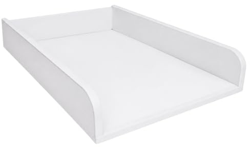ComfortCove Wickeltischaufsatz, Rundseiten, Vollboden, 53,2 x 70 cm, Weiß | Wickelkommode, Wickeltisch, Wickelaufsatz für Kommode, Wickelbrett