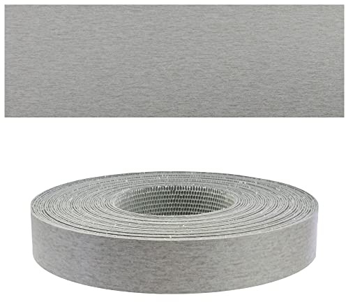 Mprofi MT® - Bordo Effetto Platino | 22mm x 10m | Facile da Applicare | Bordo Cucina | Bordo in Melaminico | Per Scaffali, Mobili e Pannelli | Bordo Termoadesivo Durevole | Spessore 0,50mm