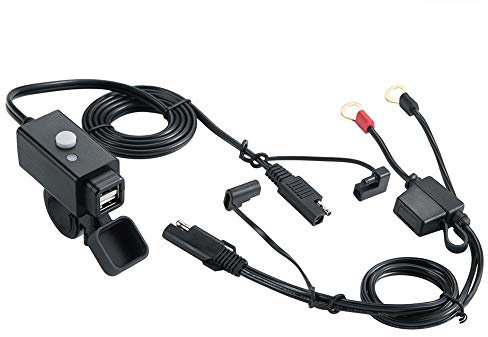 iMESTOU Moto Caricatore del Telefono USB con Interruttore di Alimentazione 5V Dual Porte Smart Charging Socket Impermeabile per iPhone/Samsung/Tablets...
