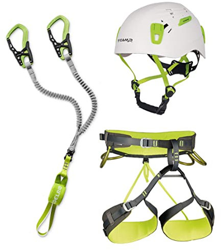 Edelrid Klettersteigset Cable Comfort + Klettergurt Camp Größe M + Helm Camp Titan White 54-62cm