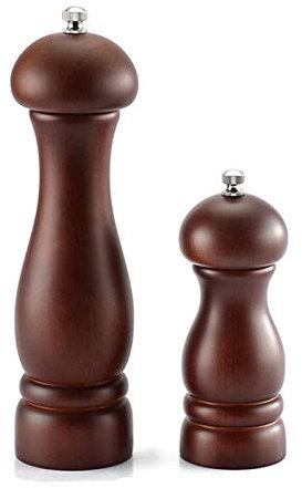Set di smerigliatrice per sale in legno e pepe, 5 pollice e 8 pollici e 8 pollici manuale saliera saliera, legno massello con robusto regolabile (Color : Light Yellow)