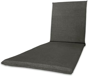 Generico CojÕn para Tumbona de Color Liso, loneta, 190 x 60 x 4,5 cm, colchoneta para Tomar el Sol, Fabricado en Italia (Gris)
