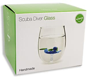 Winkee - Handgemachtes Taucher Glas I Kristall-Trinkglas I Dessertglas mit Glas-Taucher I Hochwertige Gläser für alle Anlässe