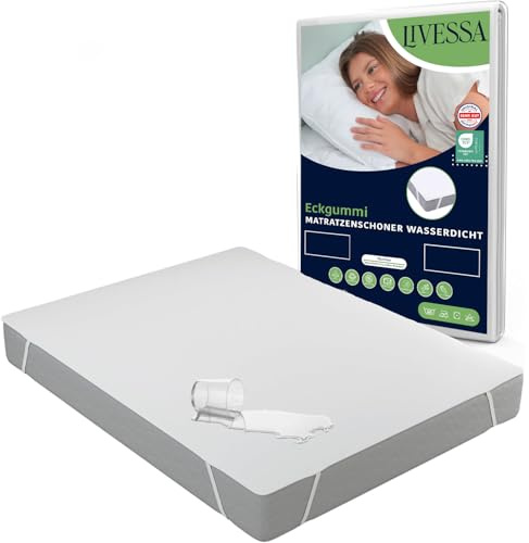 LIVESSA Matratzenschoner 180x200 (2er Pack) - Matratzen-Schutzhülen, wasserdichte Matratzenauflage, Mit Elastisch Eckbändern, Oeko-TEX Zertifiziert, matratzenschoner
