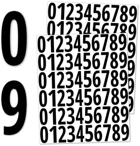 600 Stycken, 25mm - Nummer Klistermärken, Vattentät Vinyl Stick On Numbers Stickers - Svarta