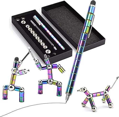 Magnetischer Kugelschreiber, Magnetstift Set voll Kreativität und Stressabbau, Ein Kugelschreiber Mit Touchpen als neuer Job Geschenke für Männer oder Frauen Oder Teenager (Color)