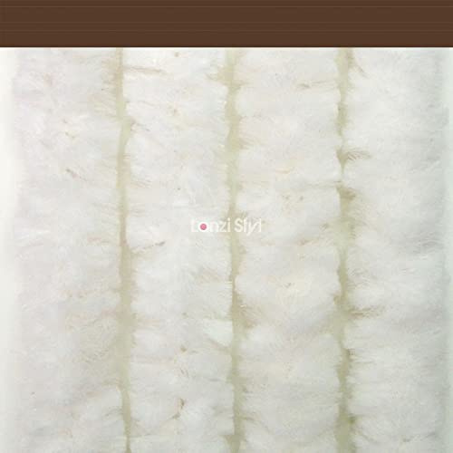 Tenda antimosche Moschiera Ciniglia Extra vellutata ø42 mm, Vari colori/misure, Porte esterne/interne, Divisori, Negozio, Camper ottima Schermatura 100% MADE in ITALY (80 x 200H cm, Bianco)