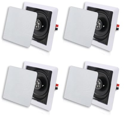 Herdio Bluetooth Ceiling Speakers, 320W 5.25 Inch Flush Mount in Wall Speakers Surround Sound System, Perfect for Home Theater, TV, Bathroom, White, 2 Pairs