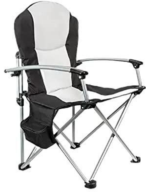 WSNDY Groß Camping Hocker Klappbar Stuhl Falt Sessel,Outdoor Slacker Stühle Sitz Tragbar Klapphocker Zum Angeln Camp Reisen Wandern Beach Garden BBQ Mit Tragetasche,Black Gray