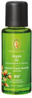 PRIMAVERA Pflegeöl Arganöl bio* 30 ml – naturreine Pflanzenkraft – Glasflasche – Aromaöl, Körperöl, Naturkosmetik – schützend, kräftigend, regenerierend – vegan