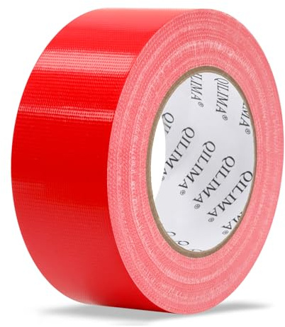 QILIMA Rotes Duct Tape Hochfester wasserdichter Duct,Professionelle Grade Duct Tape für Reparaturen, DIY, Handwerk, Indoor Outdoor