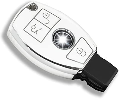 OFFCURVE Schlüsselhülle für Mercedes Class A C E S GLA GLB GLC GLE CLA CLS | TPU autoschlüssel hülle für Mercedes 3-Tasten-Schlüssel. Kompatibel mit Mercedes Class A C E S GLA GLB GLC GLE CLA CLS